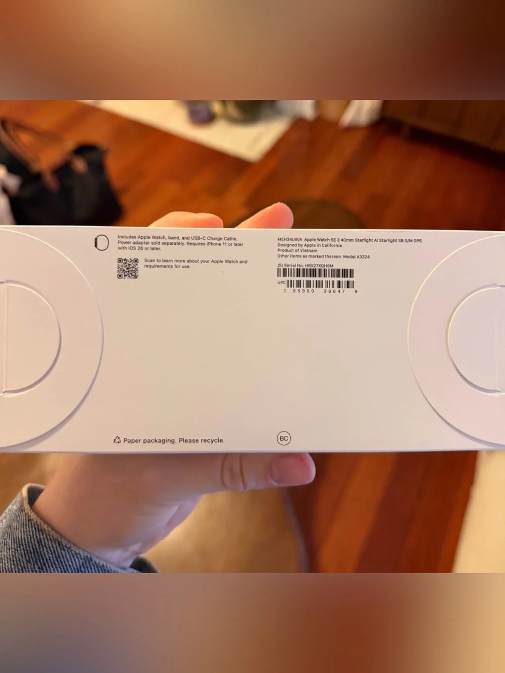 NWT Apple Watch SE 3 40mm Starlight Al Starlight SB S/M GPS